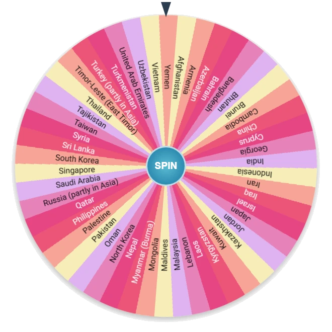 Random Countries in Asia Wheel Preview